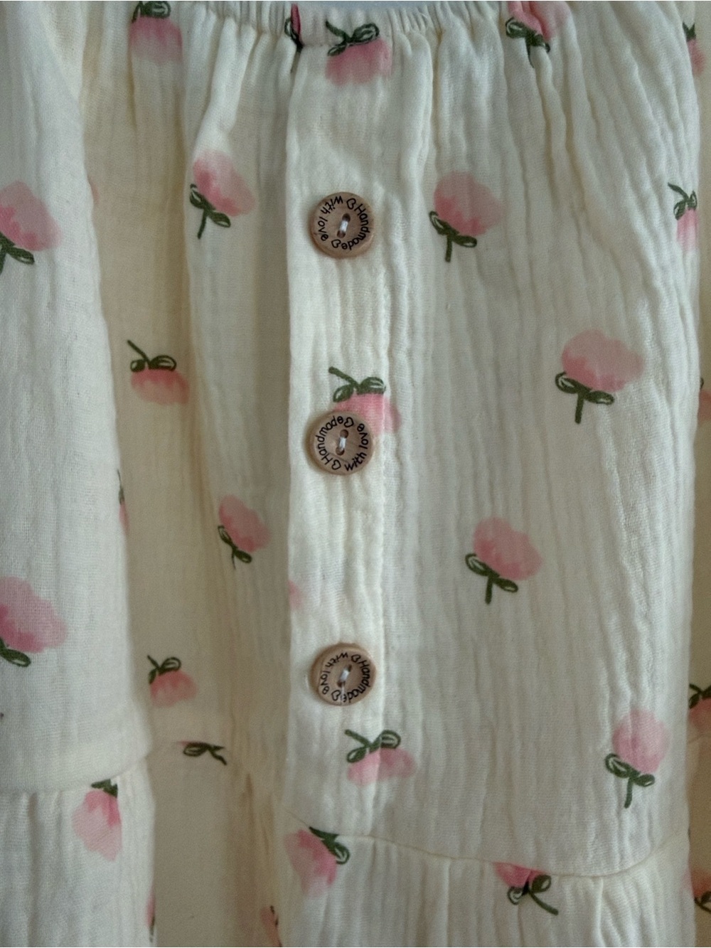 Sleeveless Cream Sundress with Pink Floral Print